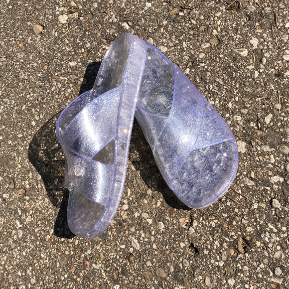 Sparkly Sandals ✨ Clear, Firm, Plastic - Picture 1 of 8
